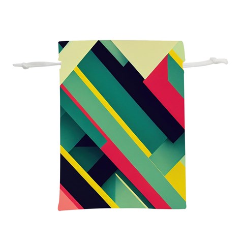 Abstract Geometric Design Pattern Lightweight Drawstring Pouch (L) from ArtsNow.com Front