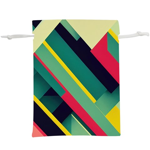 Abstract Geometric Design Pattern Lightweight Drawstring Pouch (XL) from ArtsNow.com Front