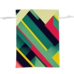 Abstract Geometric Design Pattern Lightweight Drawstring Pouch (XL)