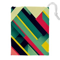 Abstract Geometric Design Pattern Drawstring Pouch (4XL) from ArtsNow.com Front