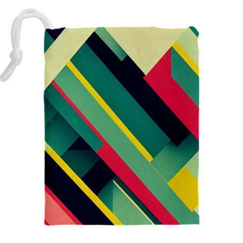 Abstract Geometric Design Pattern Drawstring Pouch (4XL) from ArtsNow.com Back