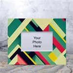 Abstract Geometric Design Pattern White Tabletop Photo Frame 4 x6 