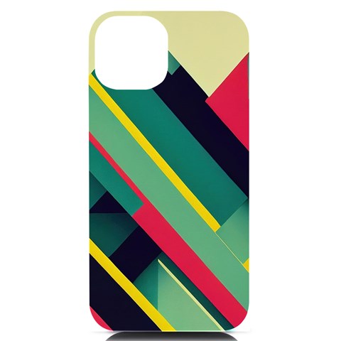 Abstract Geometric Design Pattern iPhone 14 Black UV Print Case from ArtsNow.com Front