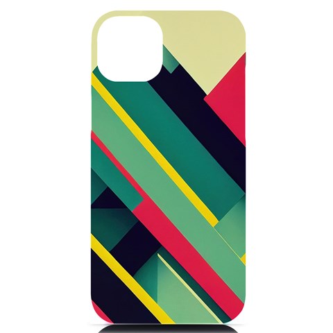 Abstract Geometric Design Pattern iPhone 14 Plus Black UV Print Case from ArtsNow.com Front