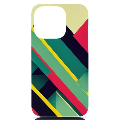 Abstract Geometric Design Pattern iPhone 14 Pro Black UV Print Case from ArtsNow.com Front