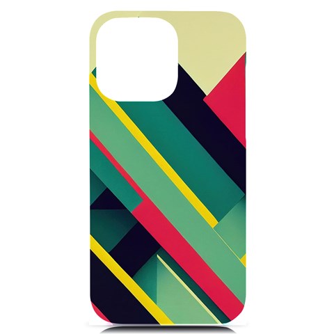 Abstract Geometric Design Pattern iPhone 14 Pro Max Black UV Print Case from ArtsNow.com Front
