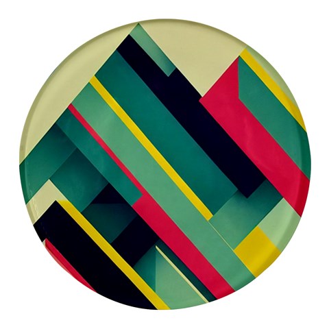 Abstract Geometric Design Pattern Round Glass Fridge Magnet (4 pack) from ArtsNow.com Front