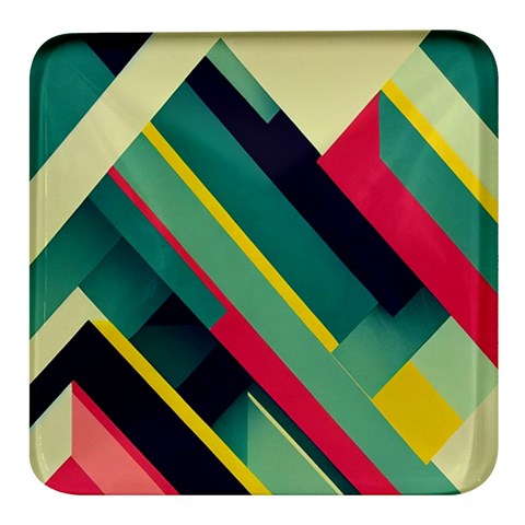 Abstract Geometric Design Pattern Square Glass Fridge Magnet (4 pack) from ArtsNow.com Front