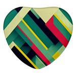 Abstract Geometric Design Pattern Heart Glass Fridge Magnet (4 pack)