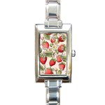 Strawberry Fruit Rectangle Italian Charm Watch