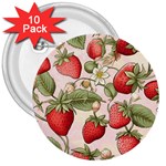 Strawberry Fruit 3  Buttons (10 pack) 