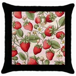 Strawberry Fruit Throw Pillow Case (Black)
