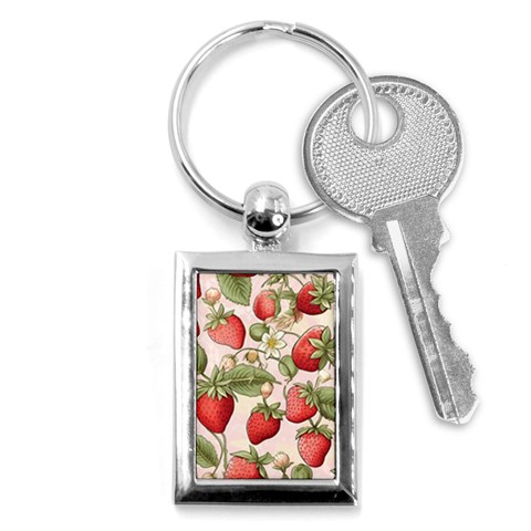 Strawberry Fruit Key Chain (Rectangle) from ArtsNow.com Front