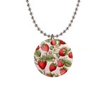 Strawberry Fruit 1  Button Necklace