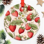 Strawberry Fruit Round Ornament (Two Sides)