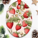 Strawberry Fruit Oval Ornament (Two Sides)