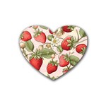 Strawberry Fruit Rubber Coaster (Heart)