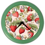 Strawberry Fruit Color Wall Clock