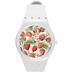 Strawberry Fruit Round Plastic Sport Watch (M)
