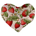Strawberry Fruit Large 19  Premium Heart Shape Cushions