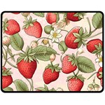 Strawberry Fruit Two Sides Fleece Blanket (Medium)
