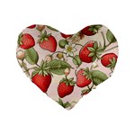 Strawberry Fruit Standard 16  Premium Flano Heart Shape Cushions