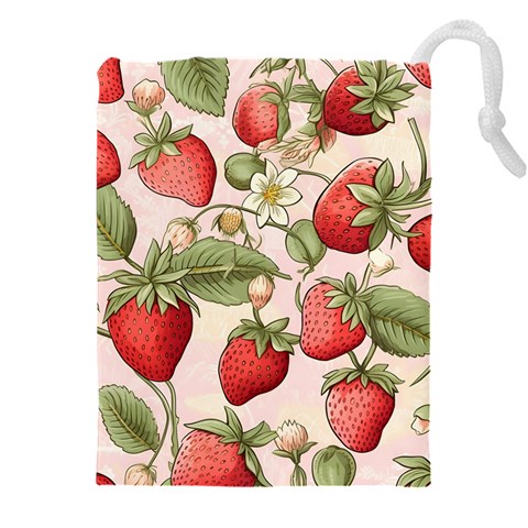 Strawberry Fruit Drawstring Pouch (4XL) from ArtsNow.com Front