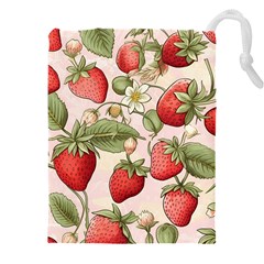 Strawberry Fruit Drawstring Pouch (4XL) from ArtsNow.com Front