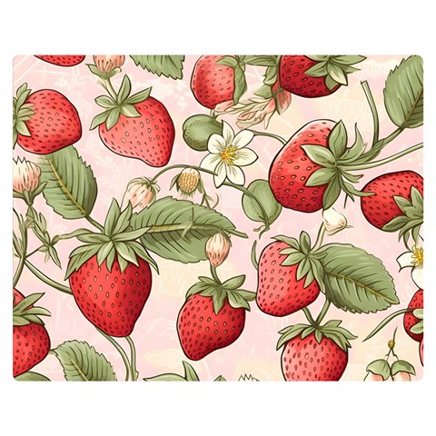 Strawberry Fruit Premium Plush Fleece Blanket (Medium) from ArtsNow.com 60 x50  Blanket Front