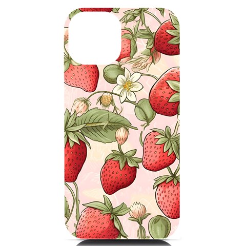 Strawberry Fruit iPhone 14 Black UV Print Case from ArtsNow.com Front