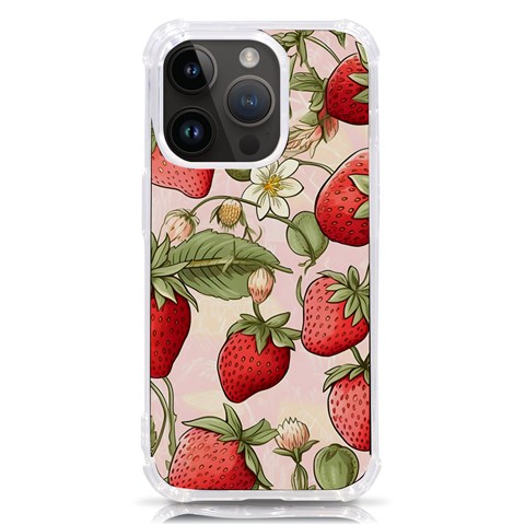 Strawberry Fruit iPhone 14 Pro TPU UV Print Case from ArtsNow.com Front