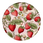 Strawberry Fruit Round Glass Fridge Magnet (4 pack)