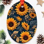 Flower Pattern Spring Ornament (Oval)