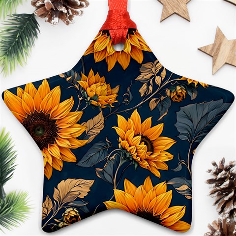 Flower Pattern Spring Ornament (Star) from ArtsNow.com Front