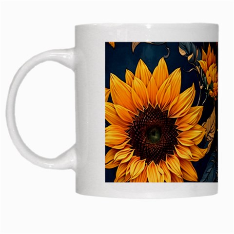 Flower Pattern Spring White Mug from ArtsNow.com Left