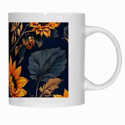Flower Pattern Spring White Mug from ArtsNow.com Right