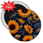 Flower Pattern Spring 3  Magnets (10 pack) 