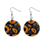 Flower Pattern Spring Mini Button Earrings