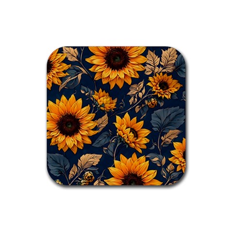 Flower Pattern Spring Rubber Coaster (Square) from ArtsNow.com Front