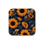 Flower Pattern Spring Rubber Coaster (Square)