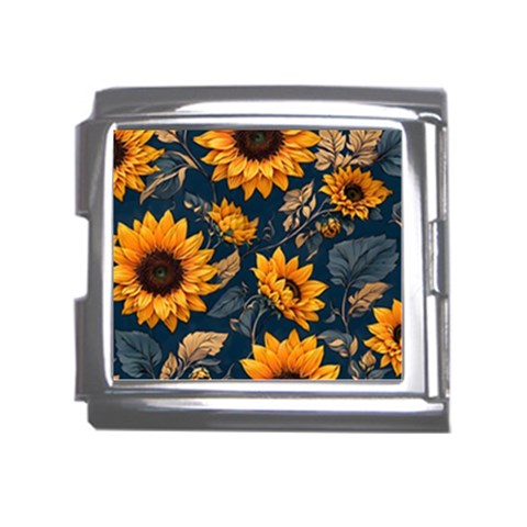 Flower Pattern Spring Mega Link Italian Charm (18mm) from ArtsNow.com Front