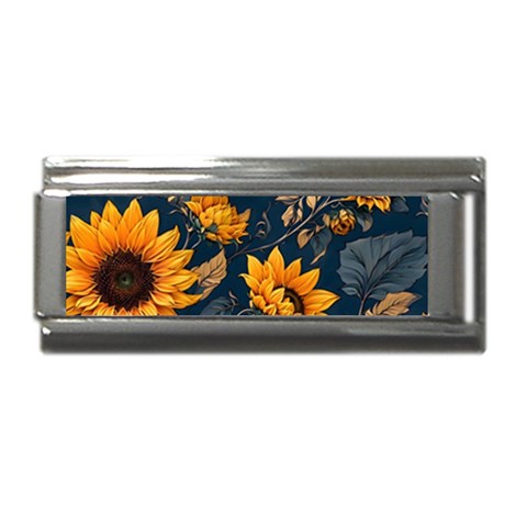 Flower Pattern Spring Superlink Italian Charm (9mm) from ArtsNow.com Front