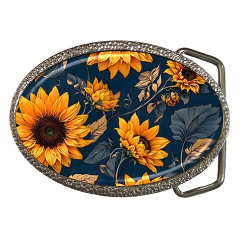 Flower Pattern Spring Belt Buckles from ArtsNow.com Front