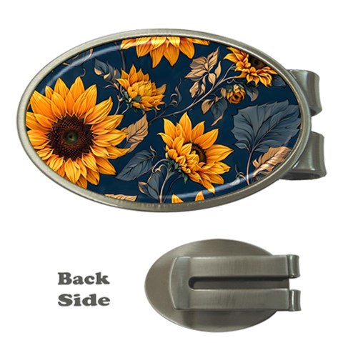 Flower Pattern Spring Money Clips (Oval)  from ArtsNow.com Front