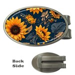 Flower Pattern Spring Money Clips (Oval) 