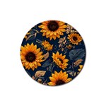 Flower Pattern Spring Rubber Round Coaster (4 pack)