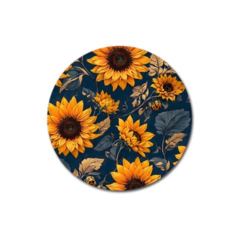 Flower Pattern Spring Magnet 3  (Round) from ArtsNow.com Front