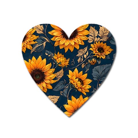 Flower Pattern Spring Heart Magnet from ArtsNow.com Front