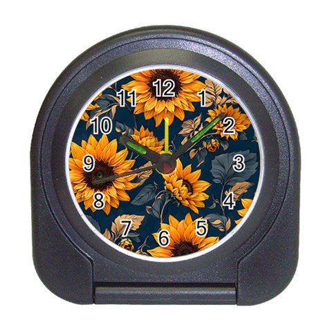 Flower Pattern Spring Travel Alarm Clock from ArtsNow.com Front