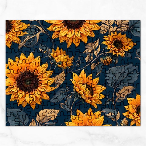 Flower Pattern Spring Rectangular Jigsaw Puzzl from ArtsNow.com Front